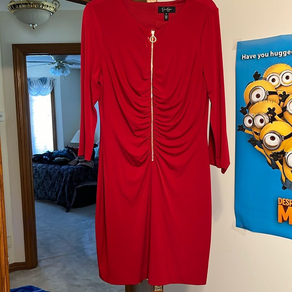 Jessica Simpson red zip front dress